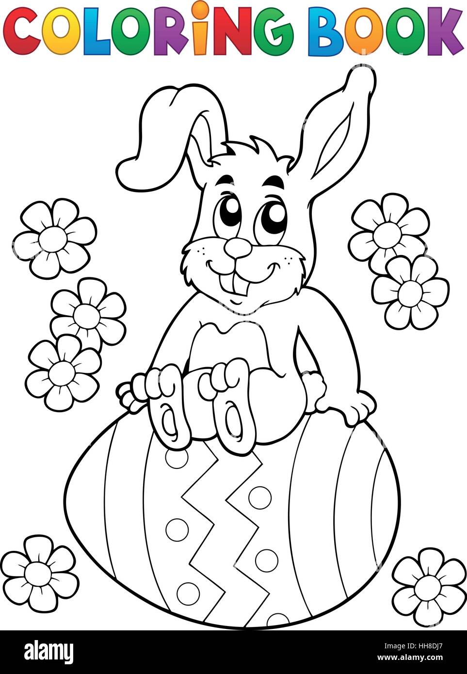 Coloring book Easter rabbit theme 5 - eps10 vector illustration Stock ...