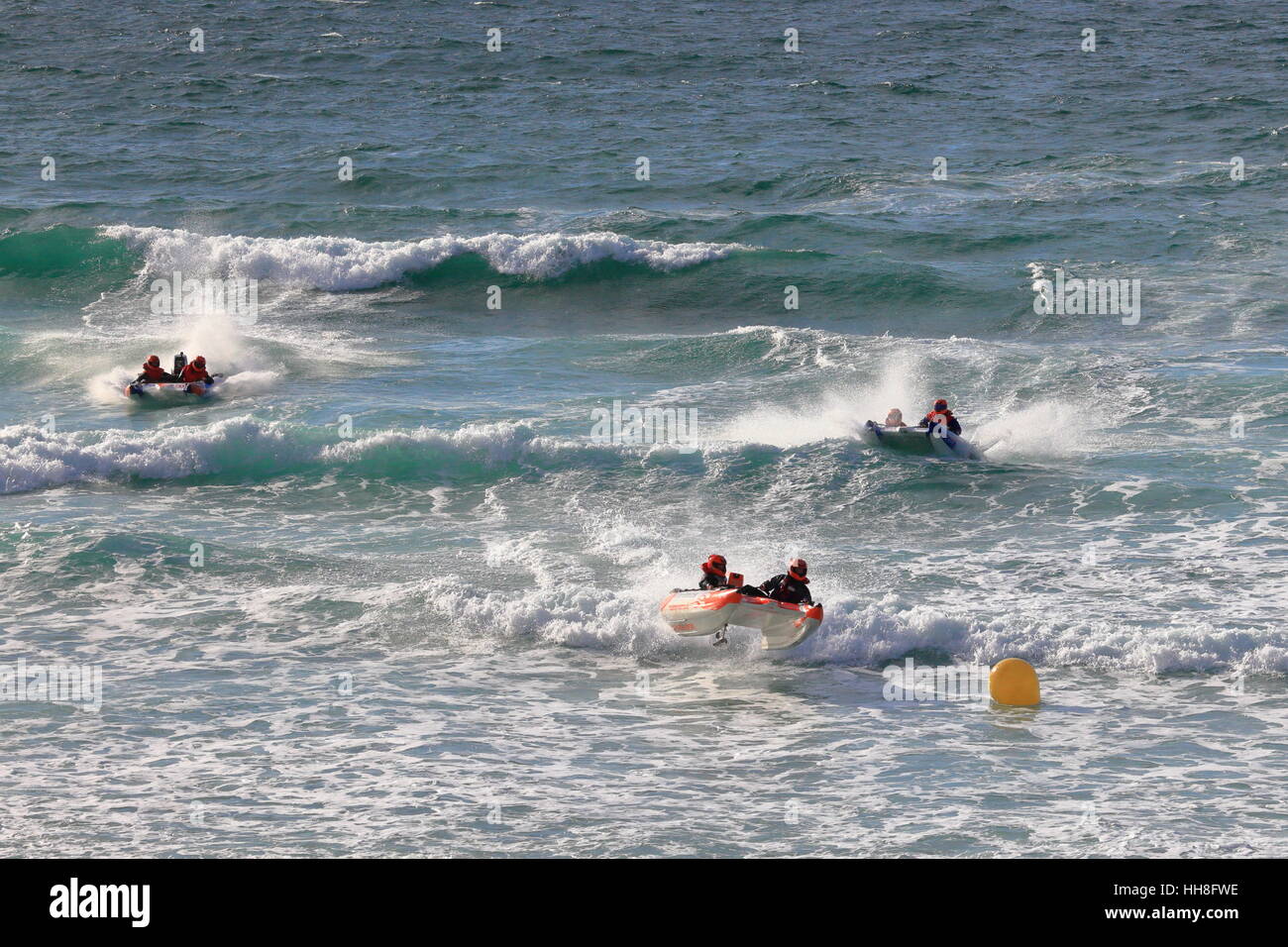 Zapcat offshore RIB circuit racing at Fistral Beach Newquay UK Stock ...