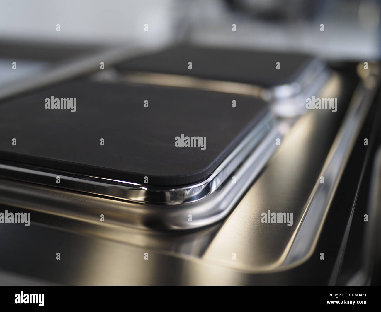Professional kitchen appliances for industrial kitchens; electric range detail Stock Photo