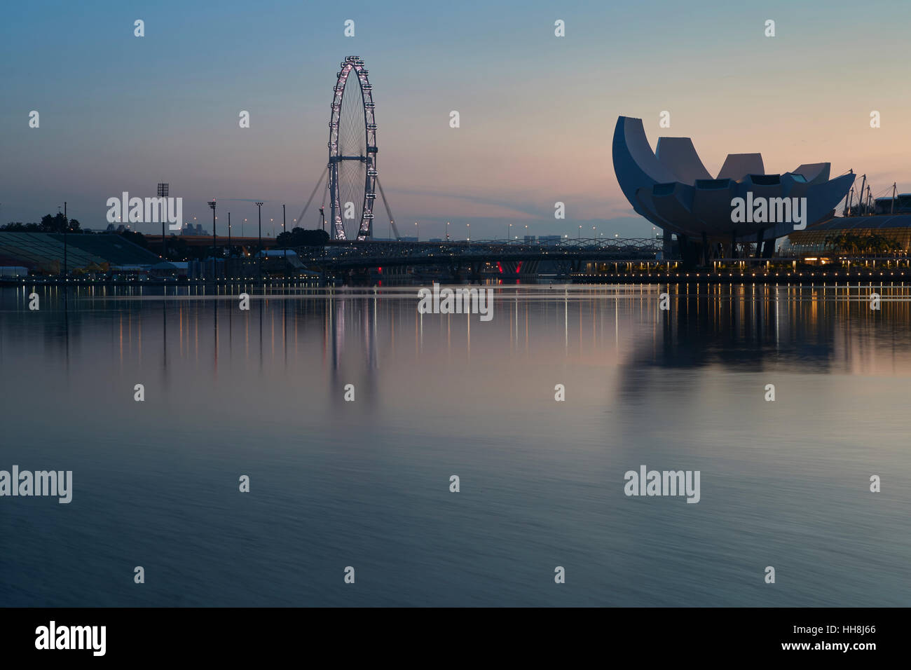 Marina Bay, Singapore At Dawn. Stock Photo