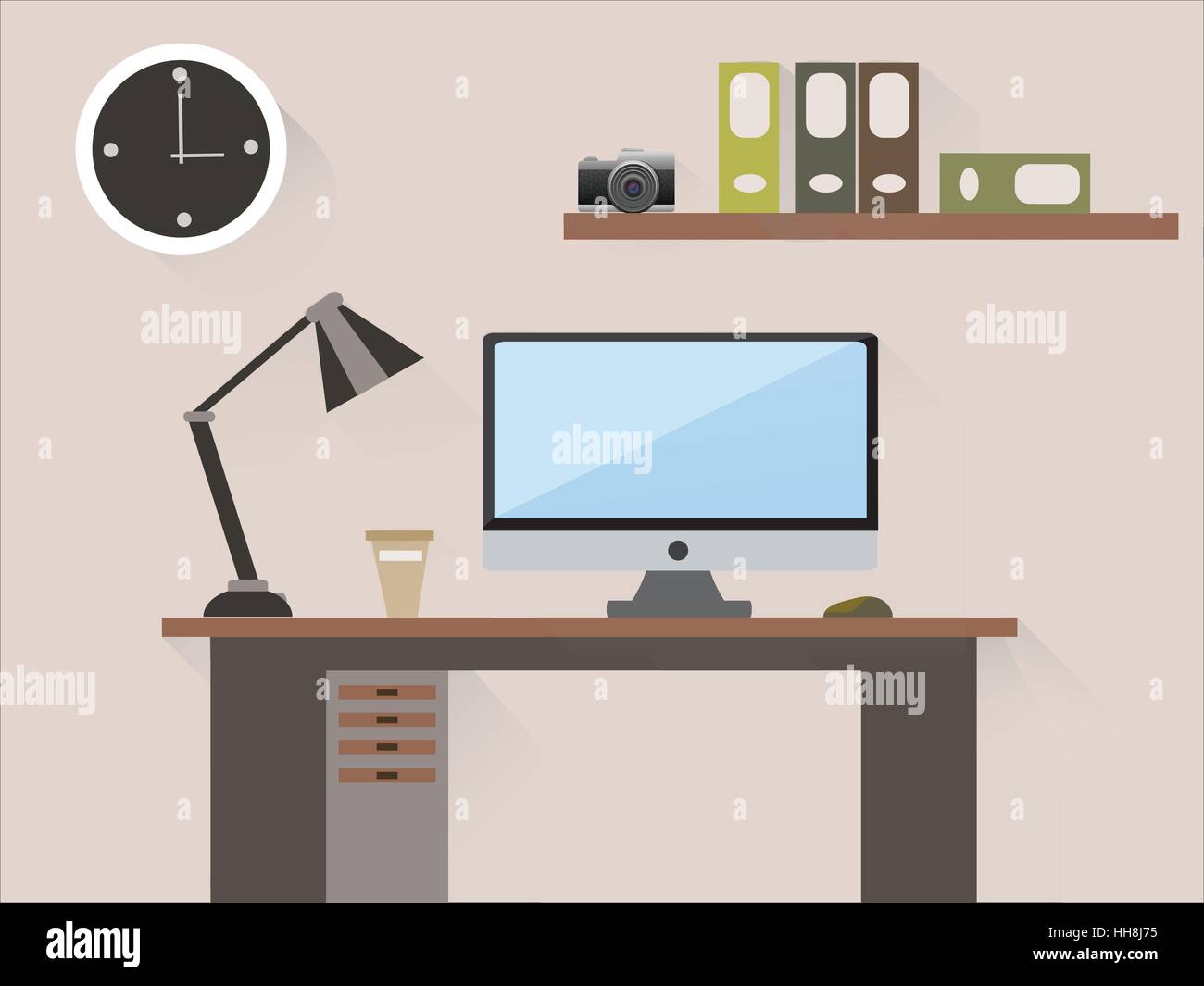 Office interior in the room Stock Vector