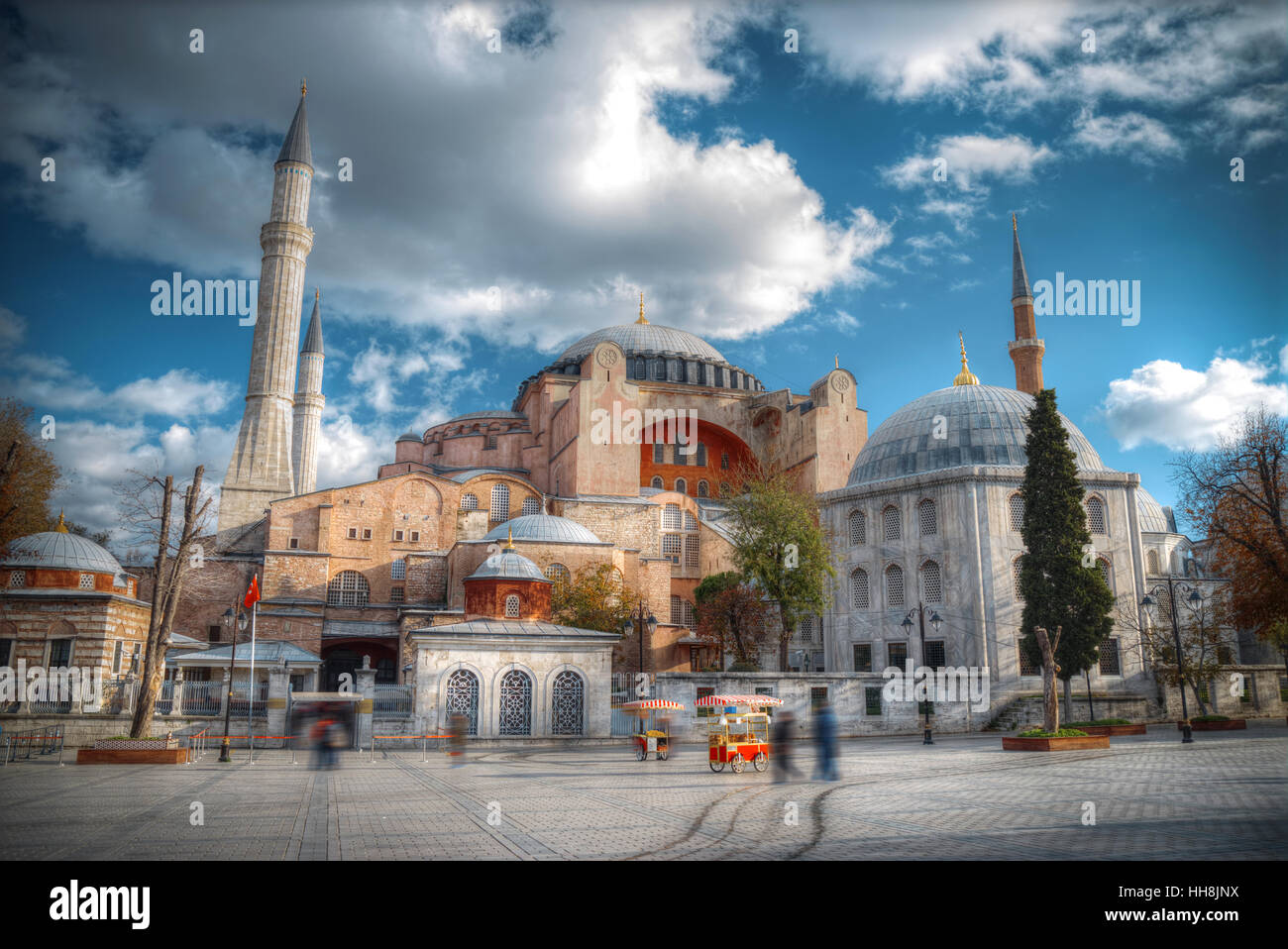 Hagia Sophia (Ayasofya) museum view from the Sultan Ahmet Park in ...
