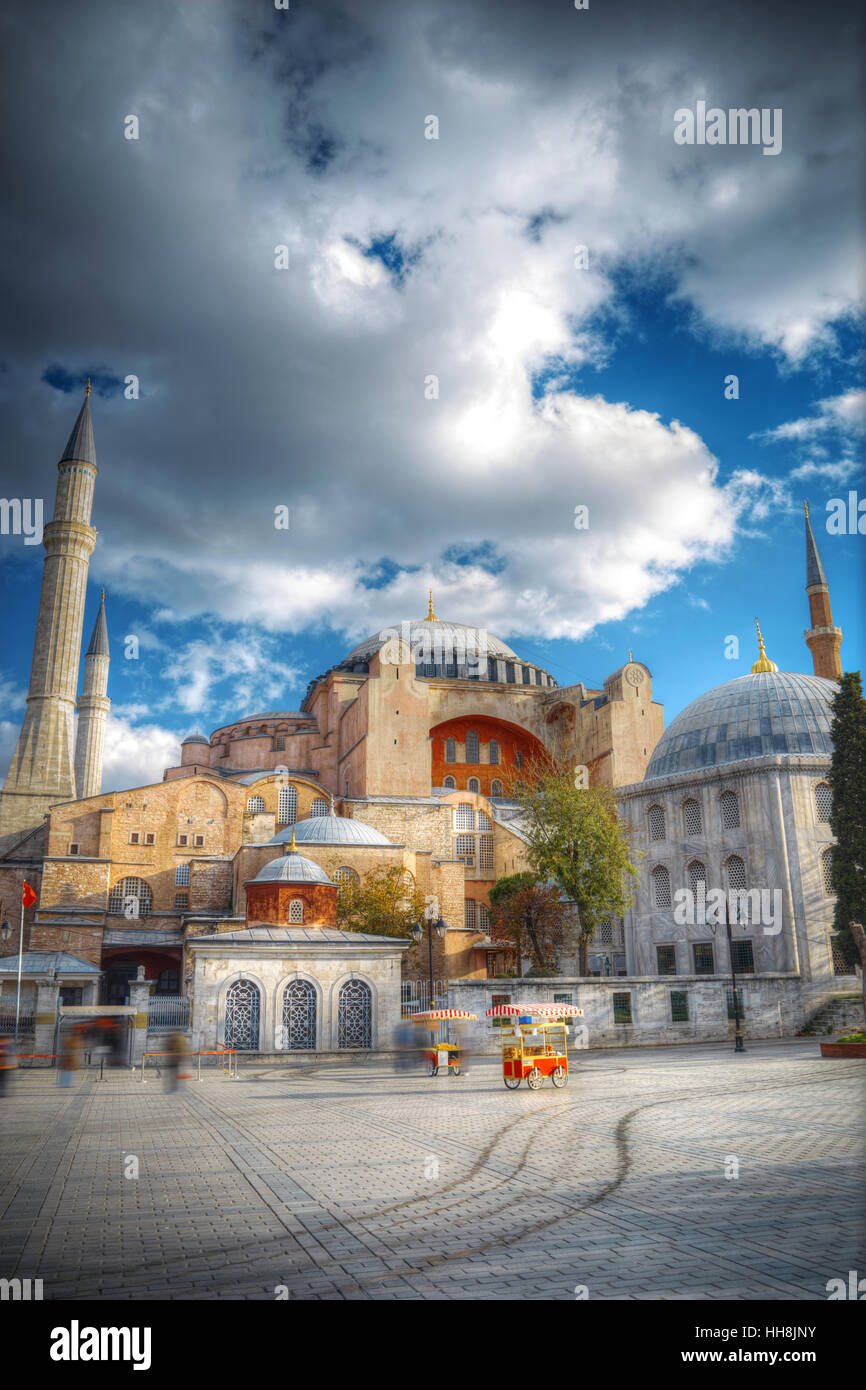 Hagia Sophia (Ayasofya) museum view from the Sultan Ahmet Park in ...