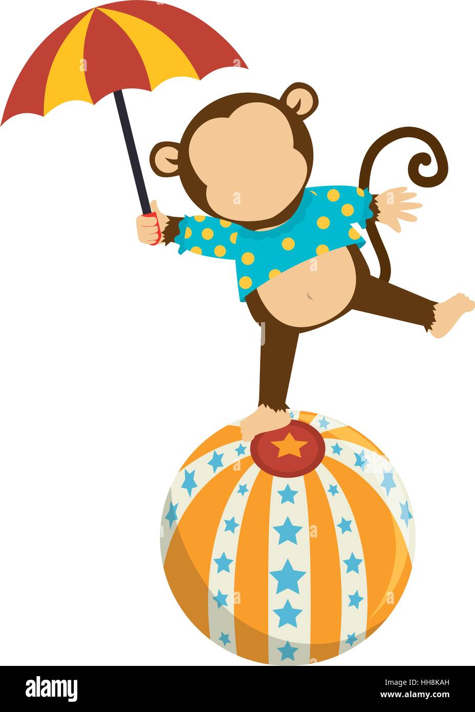 cute monkey circus animal vector illustration design Stock Vector Image ...