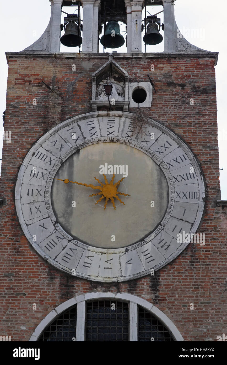 Ancient astrology clock. Ancient astronomy clock. Stock Photo