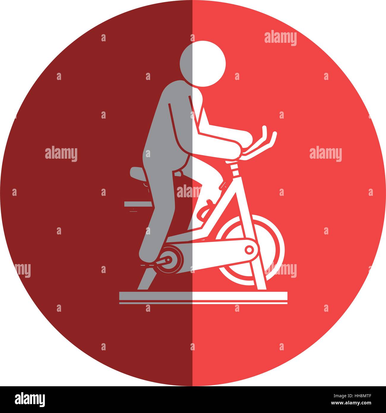 spinning bike fitness silhouette vector illustration design Stock Vector