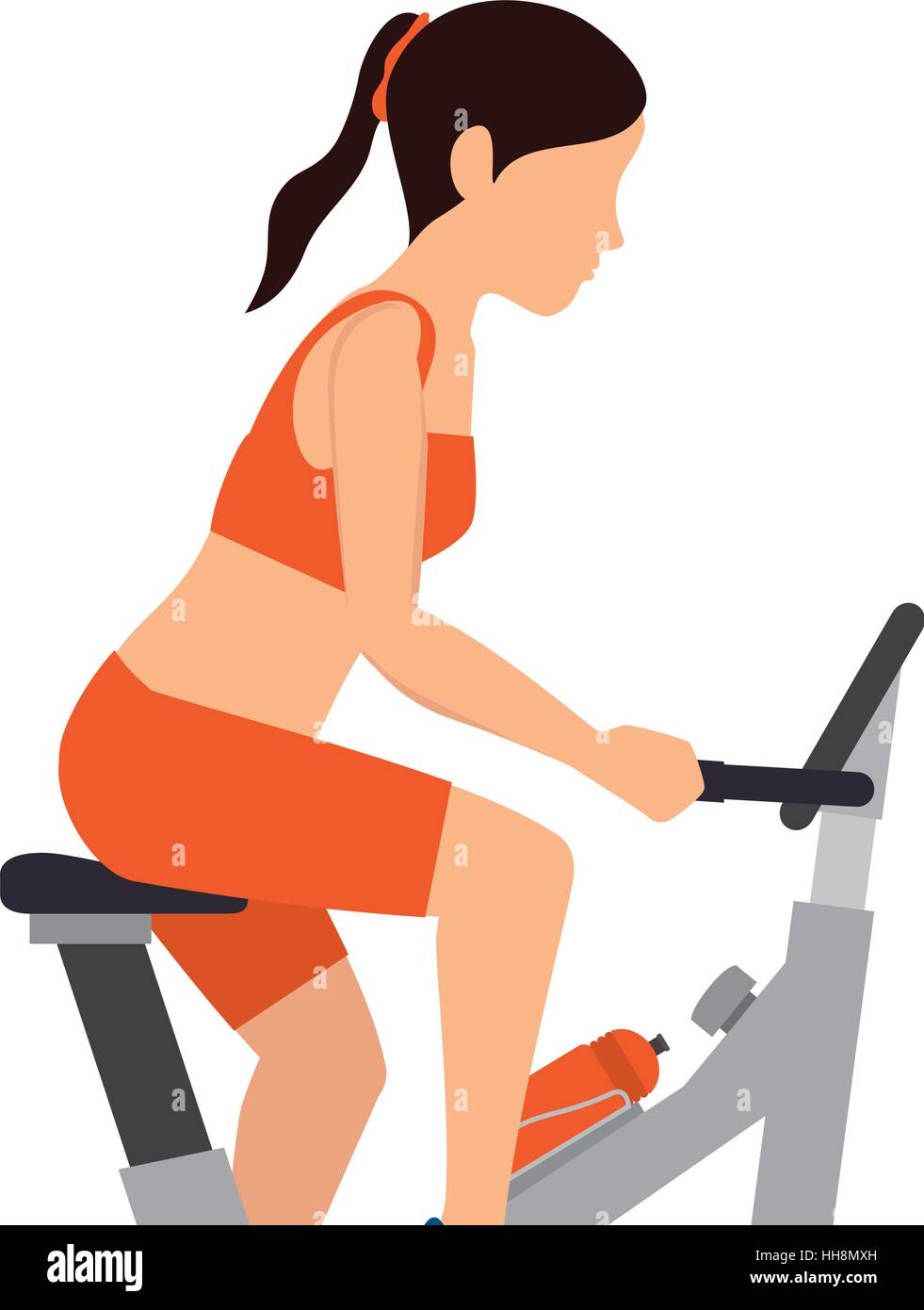 spinning bike fitness silhouette vector illustration design Stock Vector