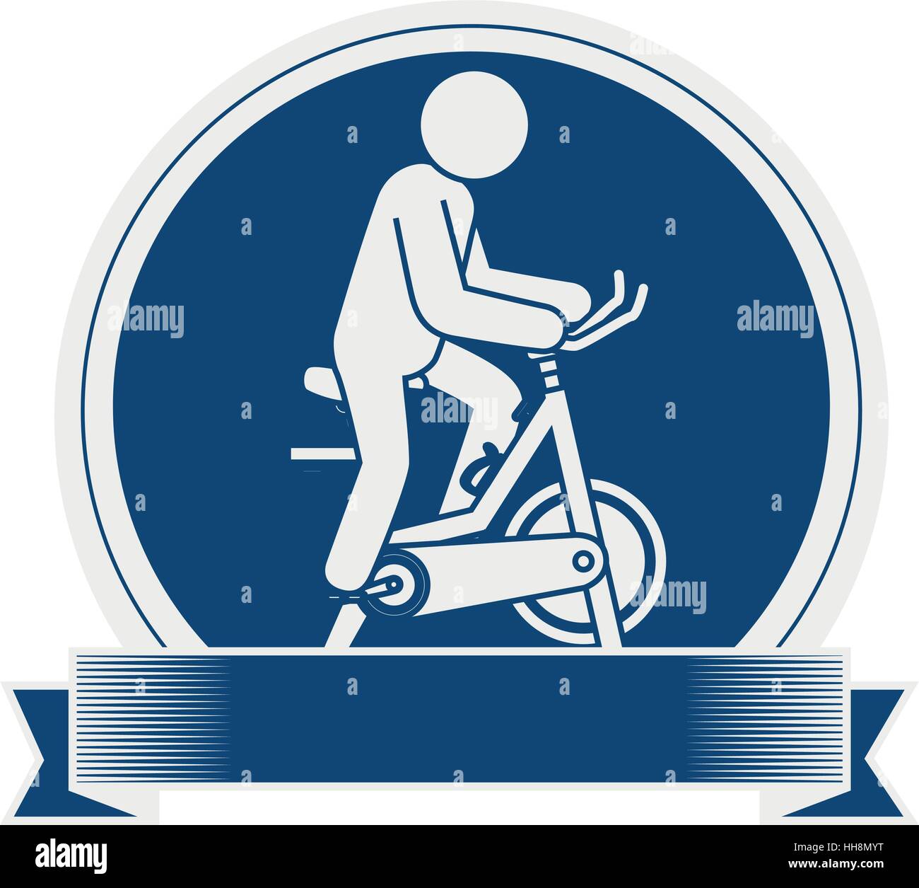spinning bike fitness silhouette vector illustration design Stock Vector