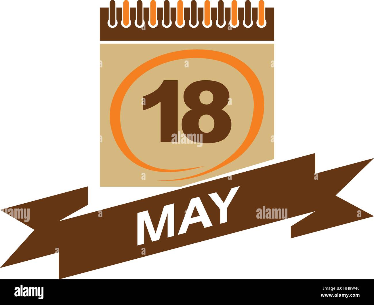 18 May Calendar with Ribbon Stock Vector Image & Art Alamy
