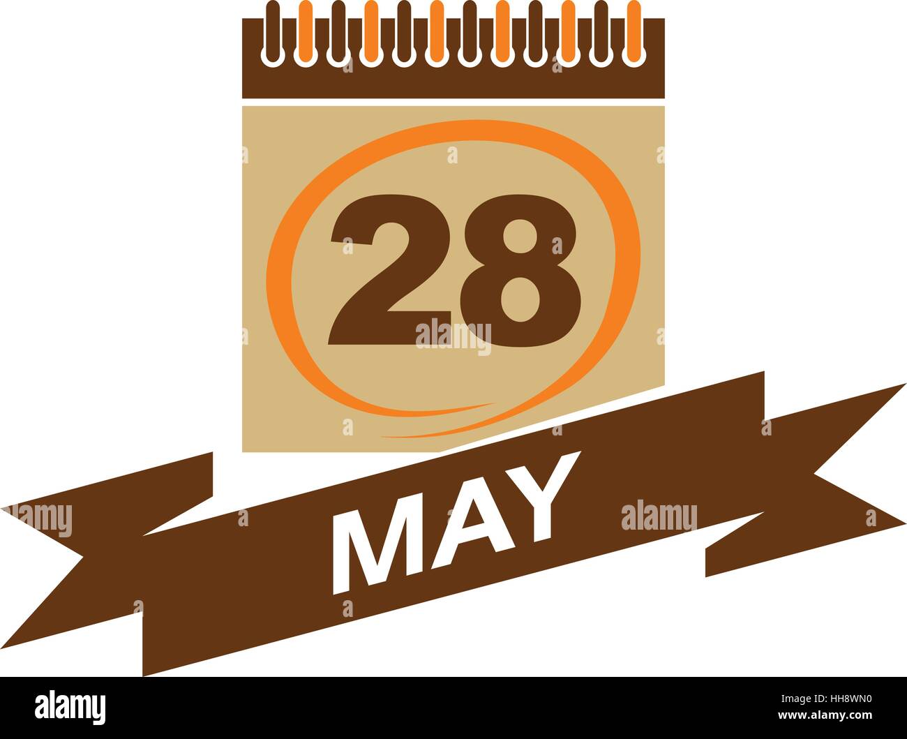 28 May Calendar with Ribbon Stock Vector Image & Art Alamy