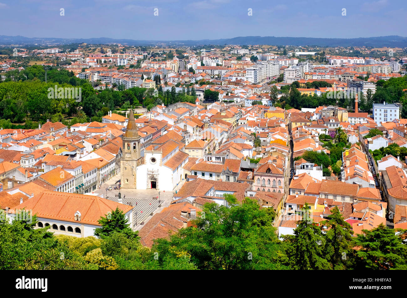 View of the old town of Tomar, Tomar, Portugal Stock Photo