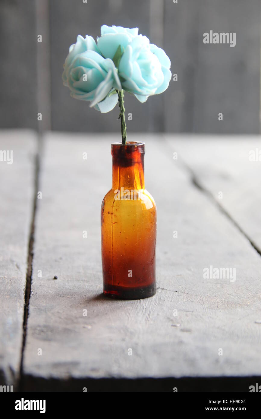 flowers in a bottle, floral background Stock Photo