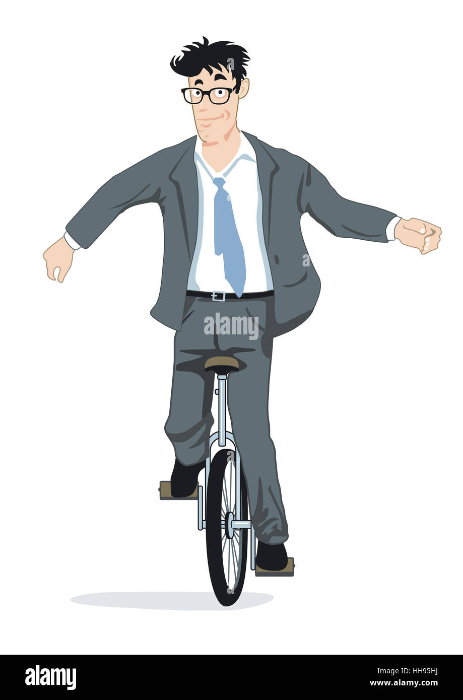 balance on the unicycle Stock Photo Alamy