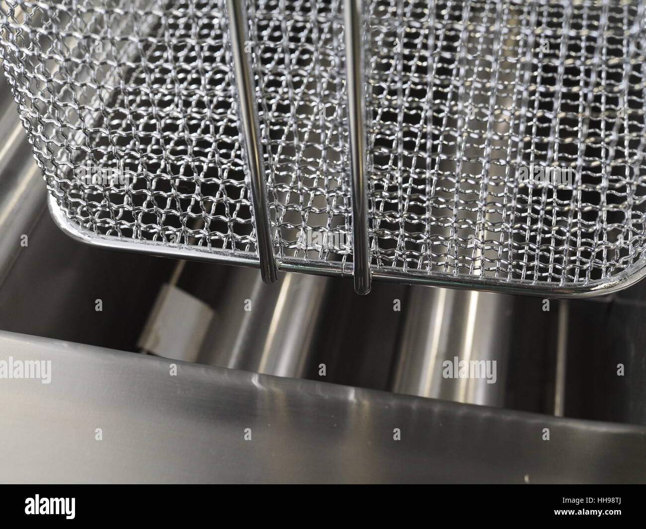 Industrial kitchen appliances for industrial kitchens; fryer detail, gas powered Stock Photo