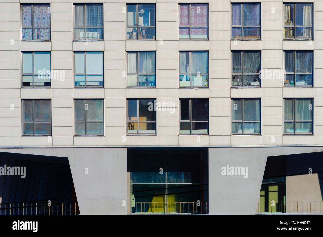 Curated visual reference: Fresh Look at Modern Apartments Buildings Exterior At Summer Day Stock Photo