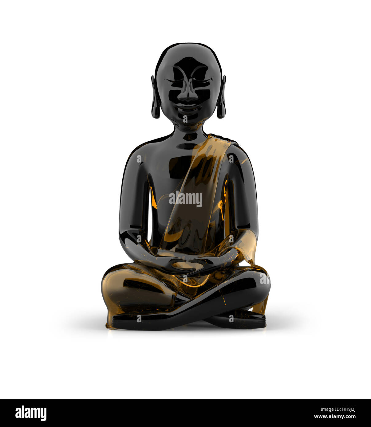 buddha statue made of glass black gold Stock Photo Alamy