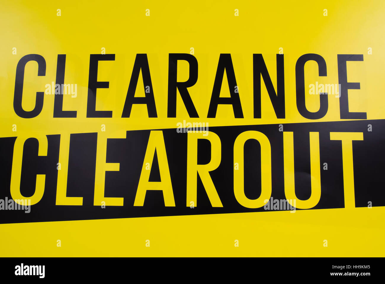 Clearance Clearout Sign in Store Stock Photo