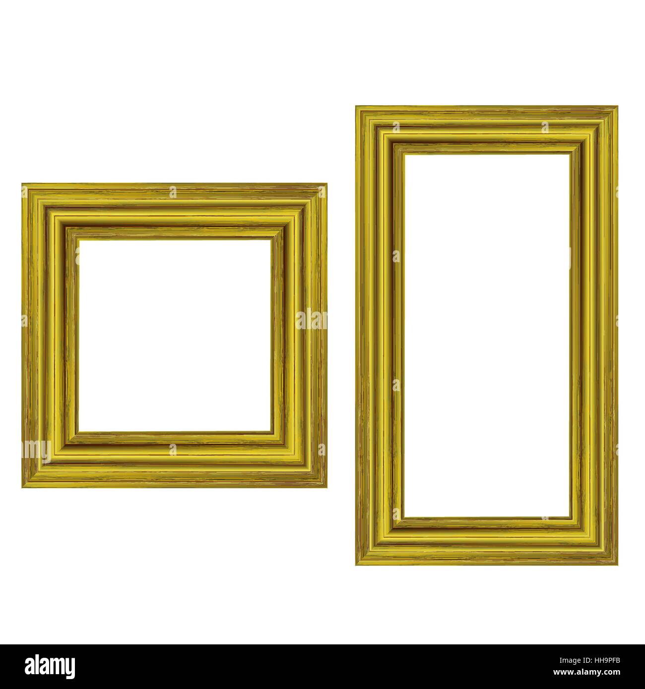Set of Gold Wooden Frames Stock Vector Image & Art - Alamy