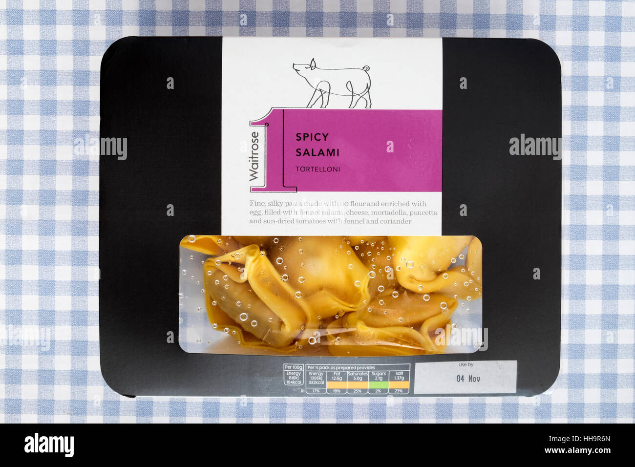 Waitrose 1 spicy salami Tortelloni Stock Photo - Alamy