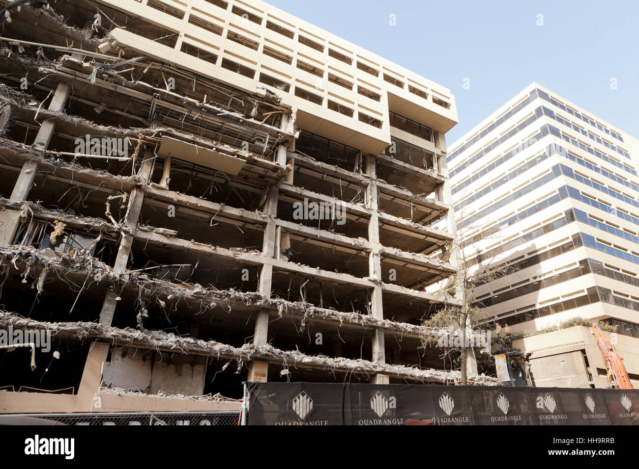 Urban office building demolition site - Washington, DC USA Stock Photo