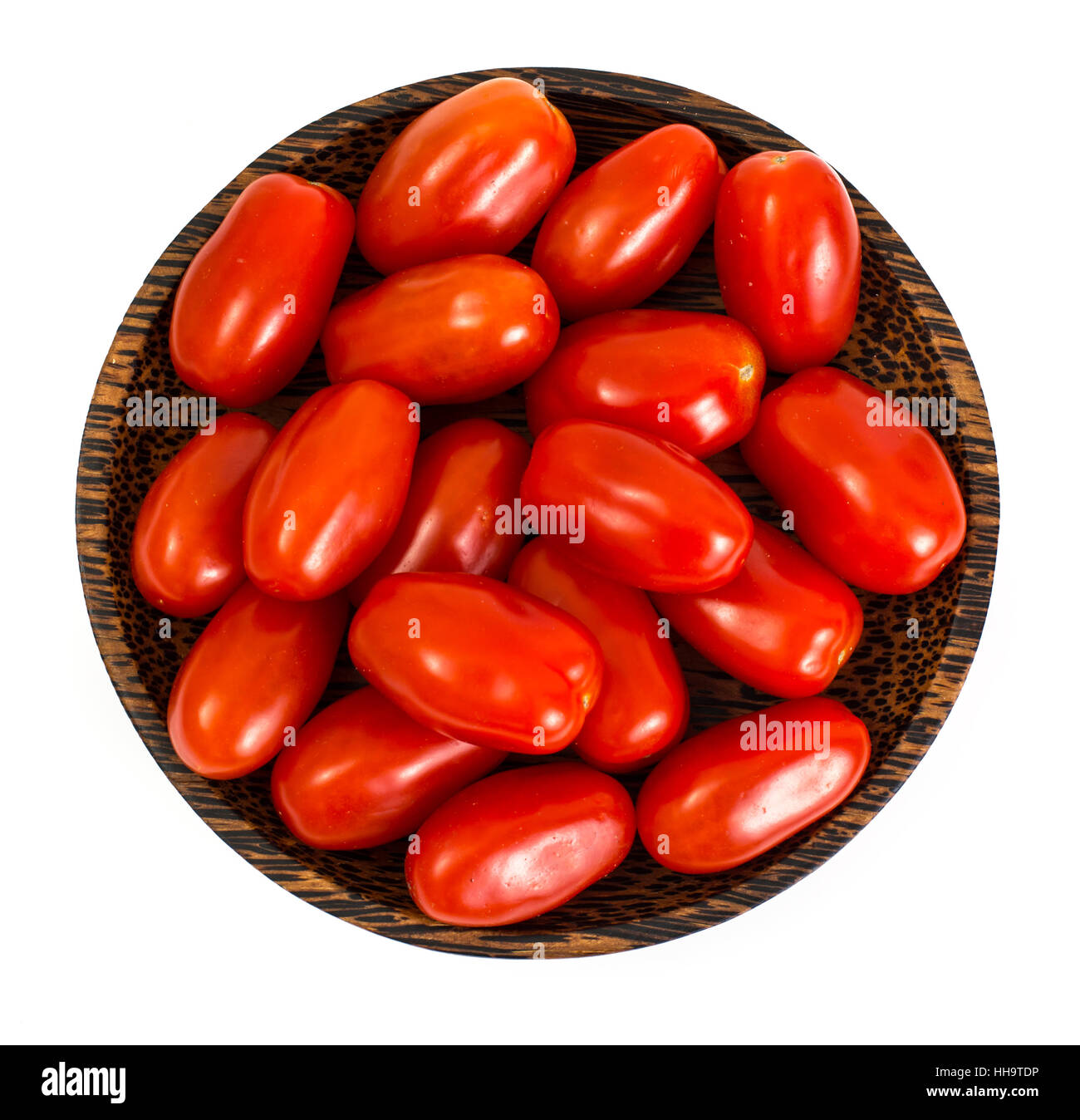 Small red oblong tomatoes Stock Photo