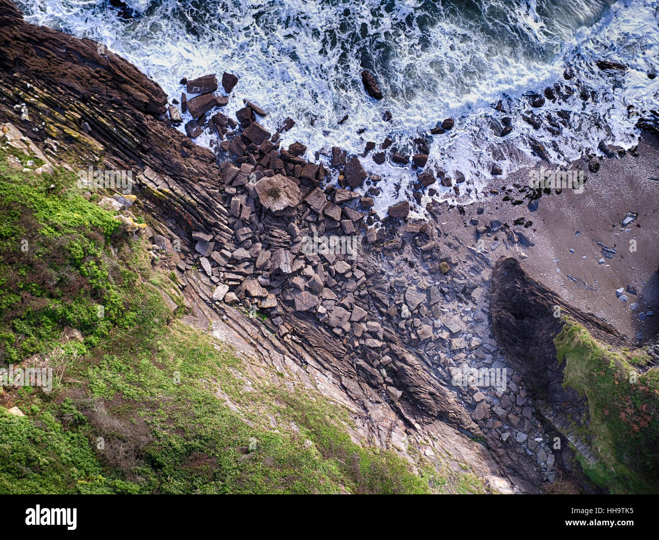 Cornwall Coastline from a Drone Stock Photo