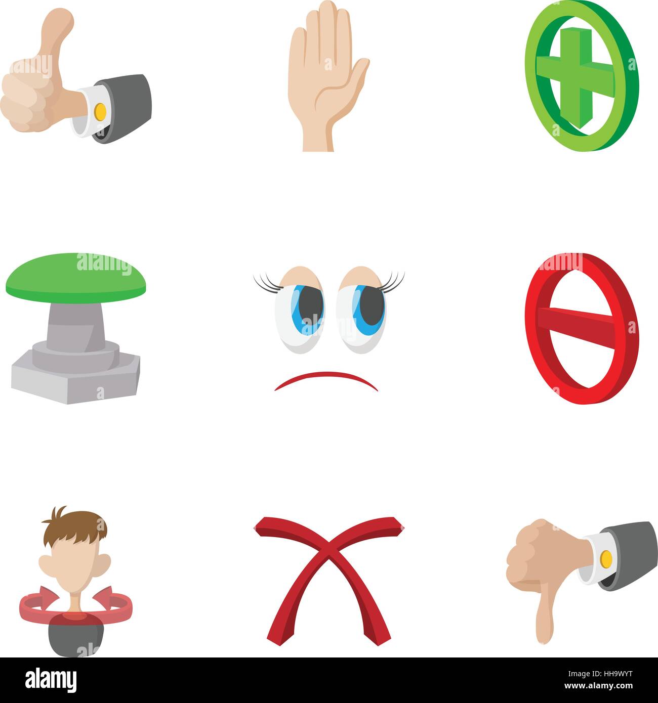 Click and selection icons set, cartoon style Stock Vector Image & Art ...