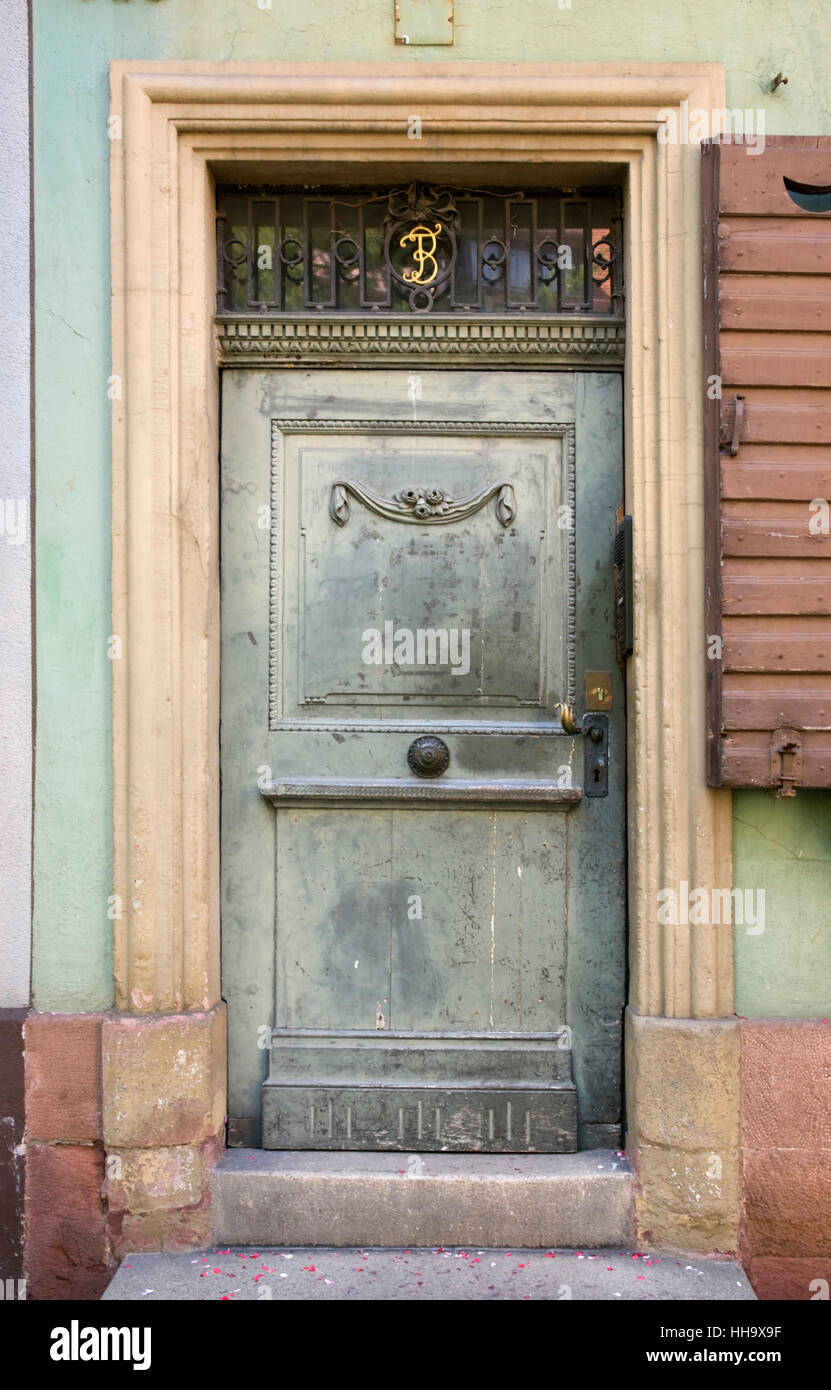 historic door in Freiburg im Breisgau, a town in Southern Germany Stock Photo