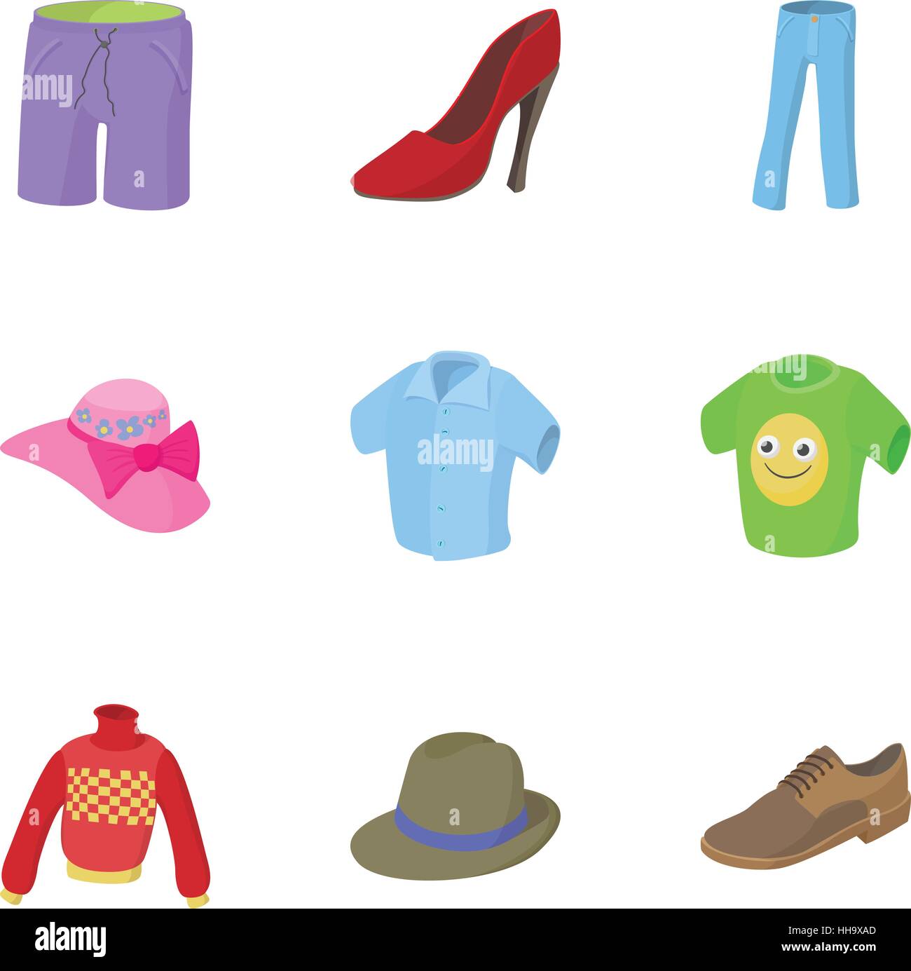 Kind of clothing icons set, cartoon style Stock Vector Image & Art - Alamy