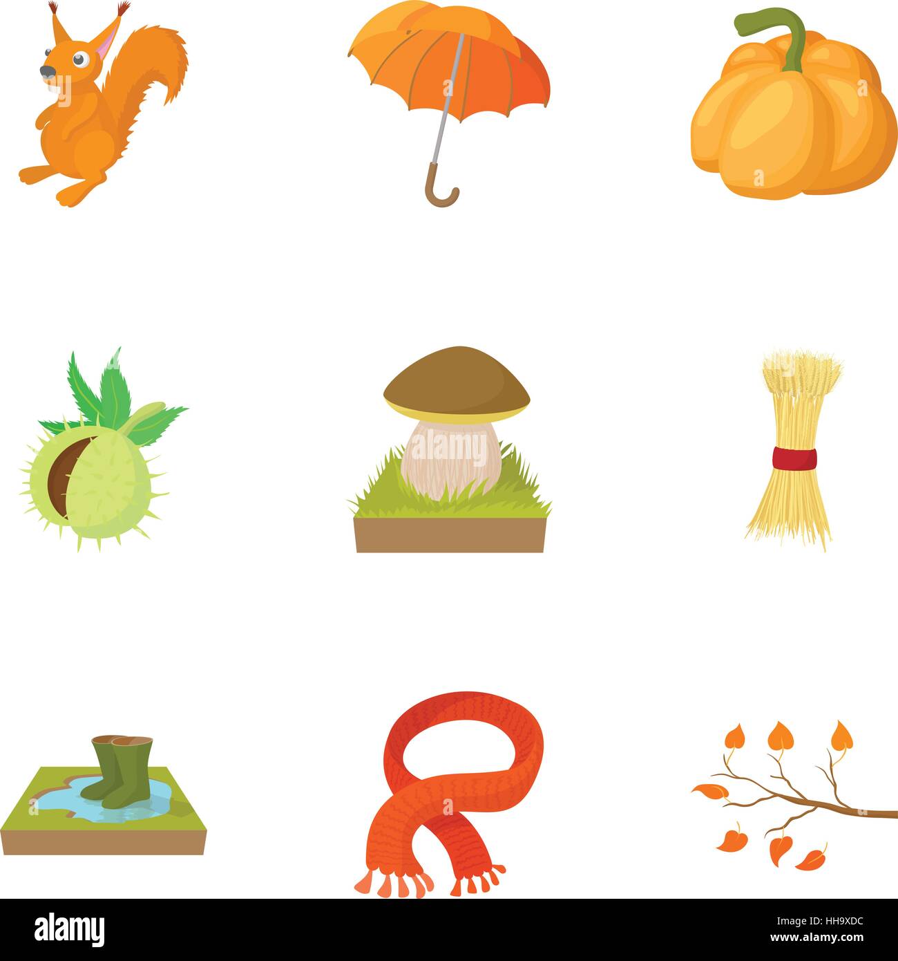 Autumn icons set, cartoon style Stock Vector Image & Art - Alamy