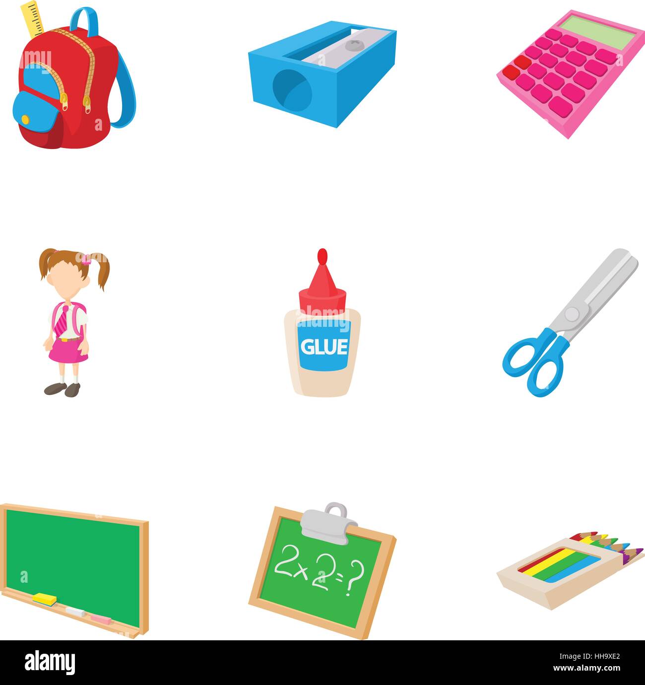 School icons set, cartoon style Stock Vector Image & Art - Alamy