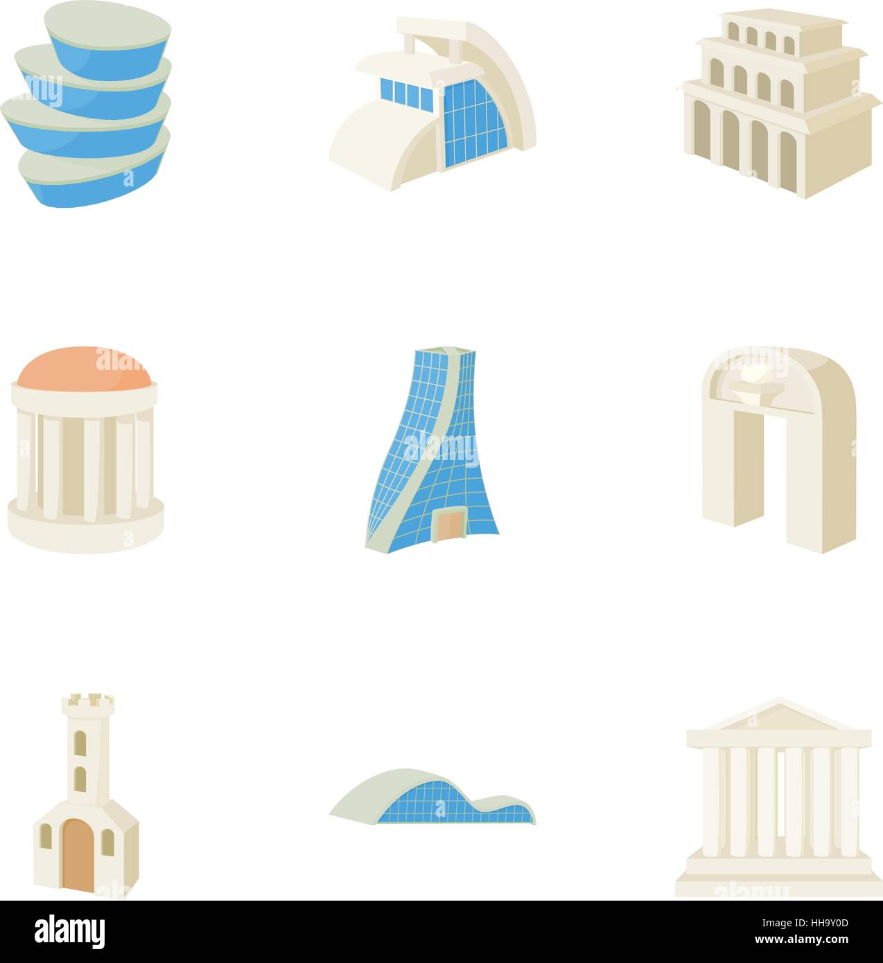 Residence icons set, cartoon style Stock Vector Image & Art - Alamy