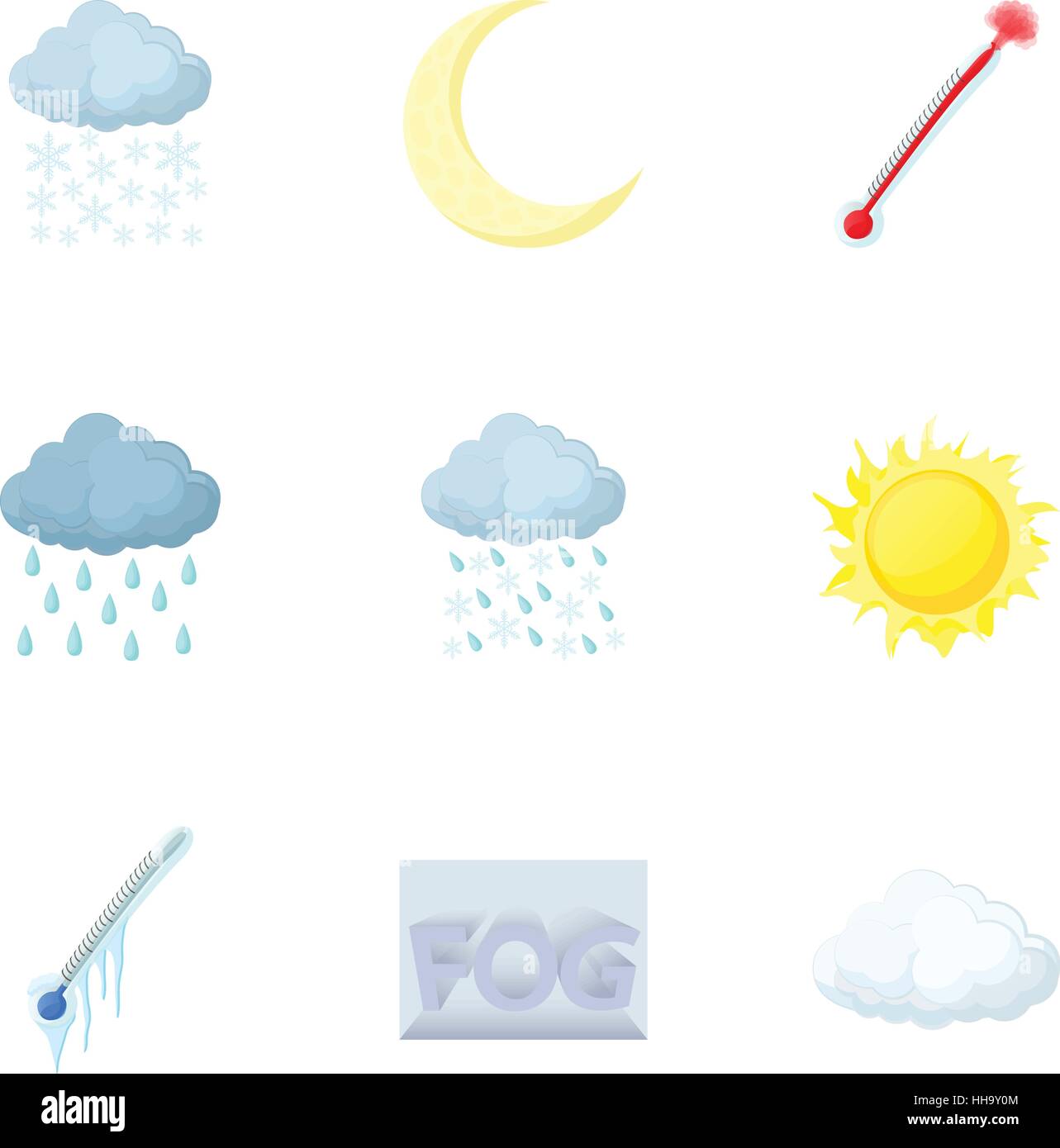 Kinds of weather icons set, cartoon style Stock Vector Image & Art - Alamy