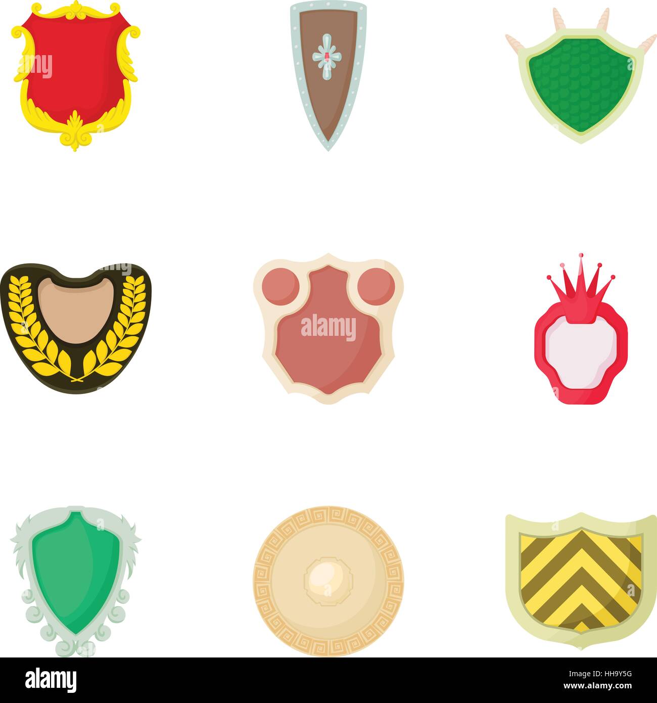 Combat shield icons set, cartoon style Stock Vector Image & Art - Alamy
