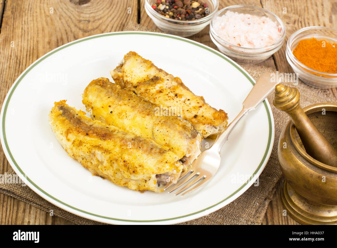 Fish fried in breadcrumbs Stock Photo Alamy