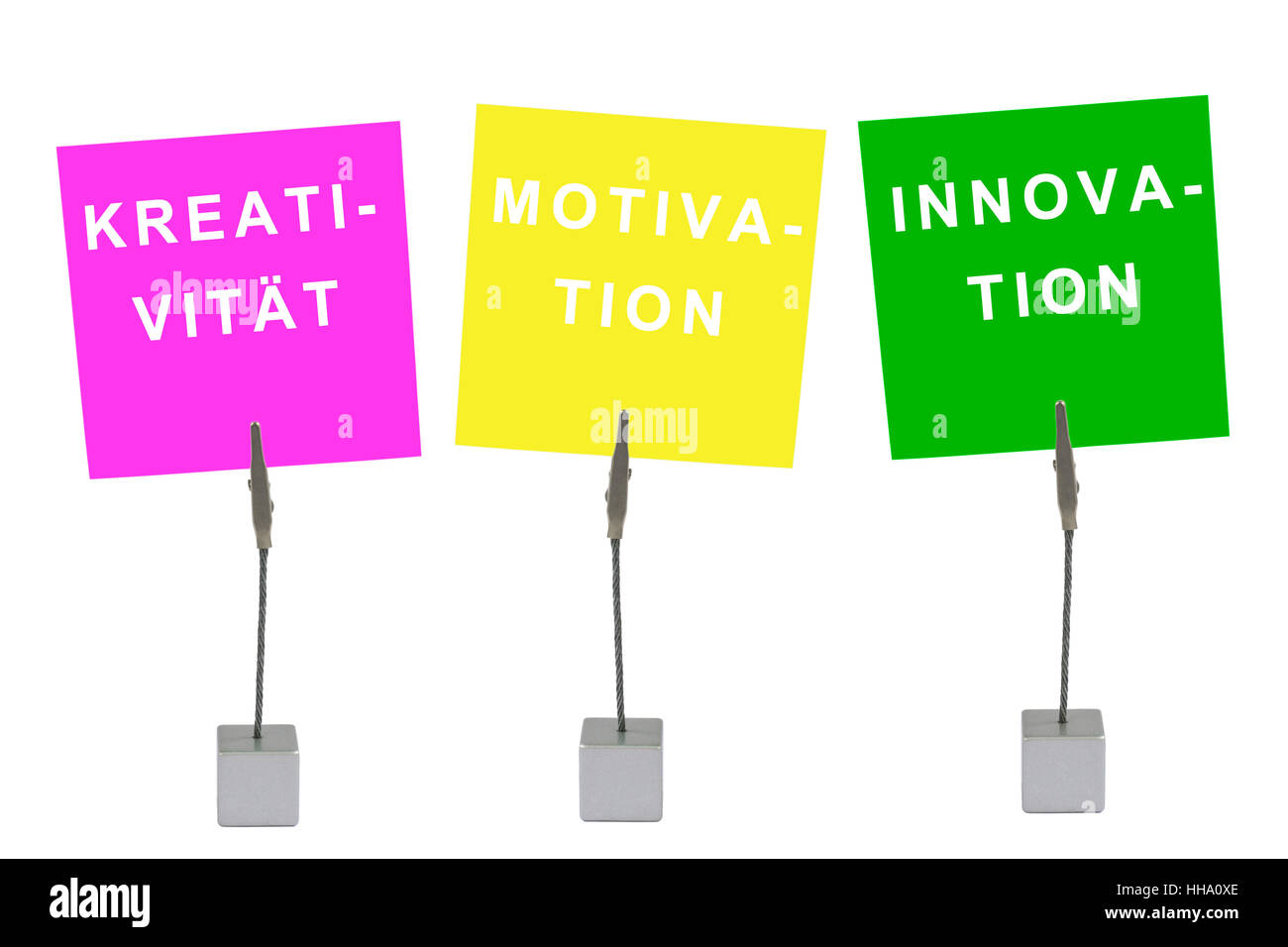 colourful notepad and memo holder: creativity,motivation Stock Photo