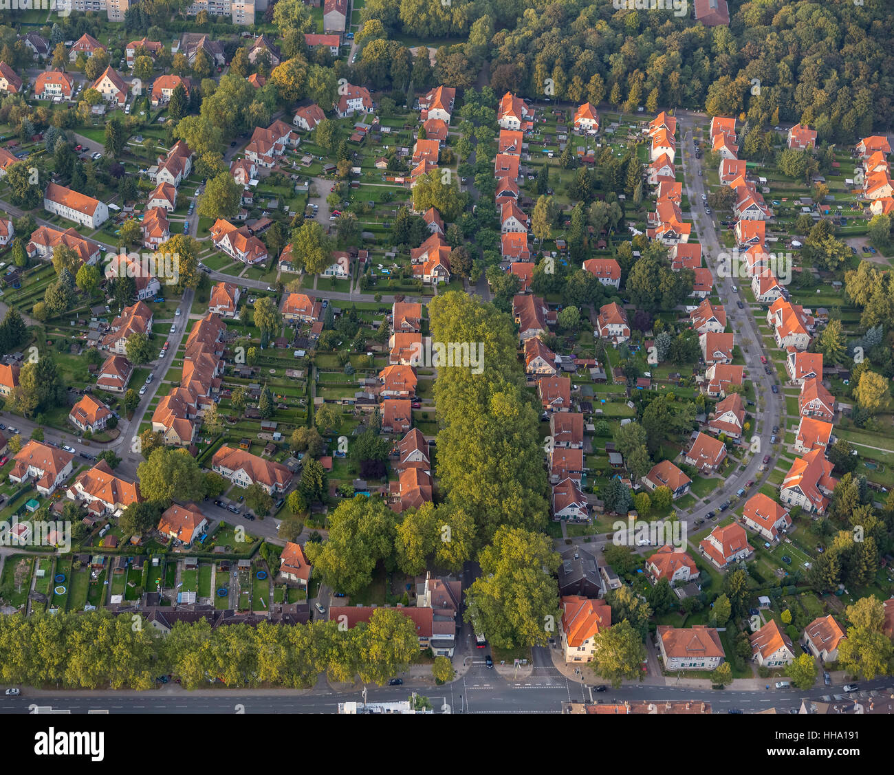 Settlement Teutoburgia, Herne Börnig, housing estate, red roofs, Herne