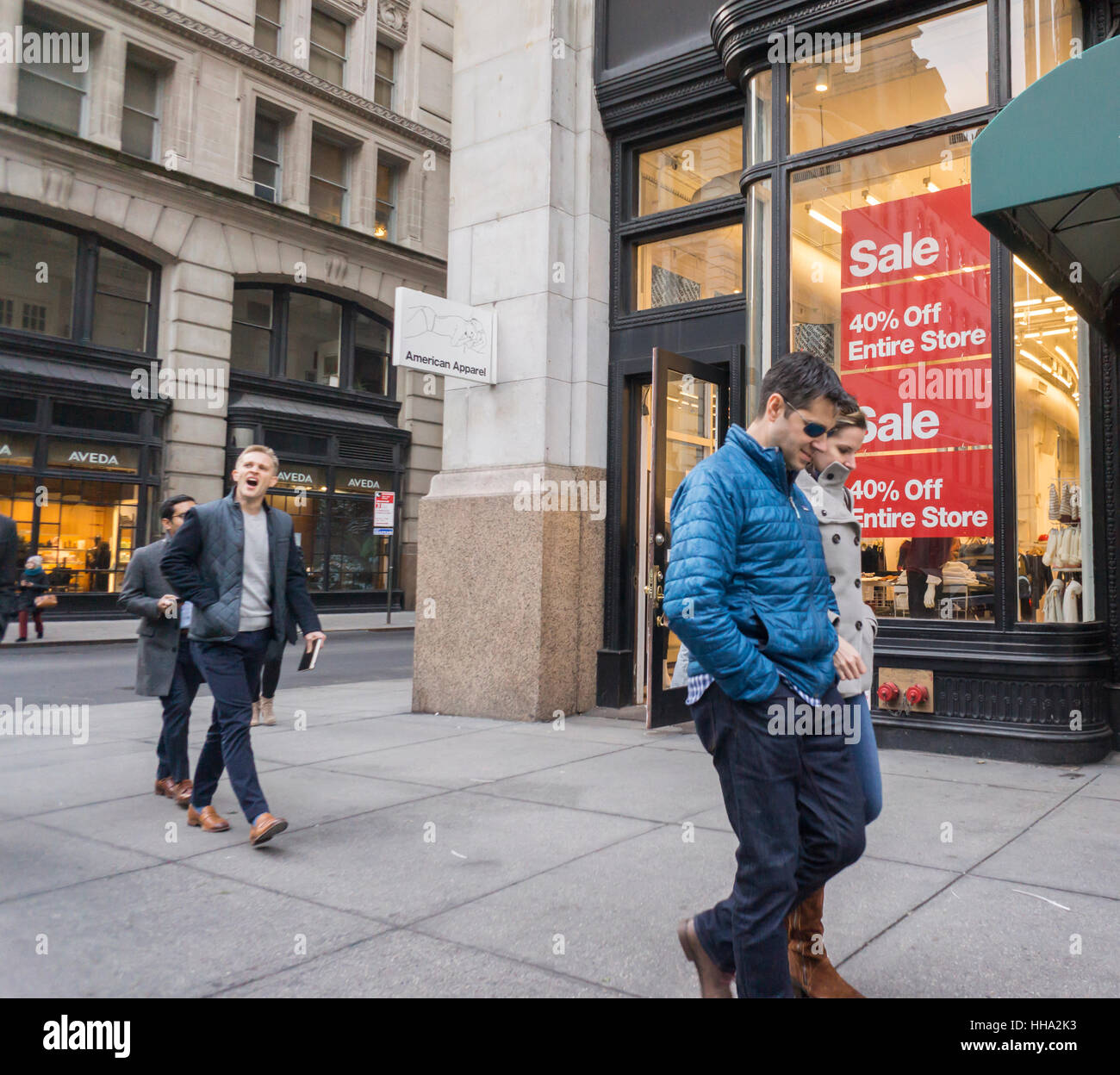 An American Apparel store in the Flatiron neighborhood of New York is already discounting