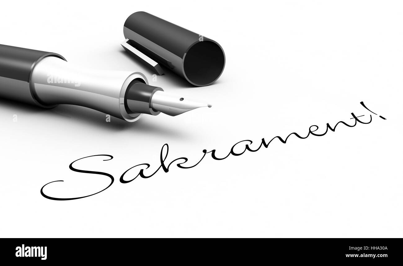 sacrament! - pen concept Stock Photo