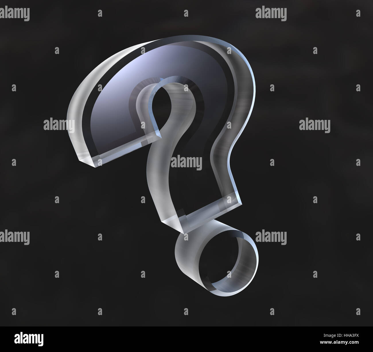 question mark, help symbol in transparent glass (3d made Stock Photo ...