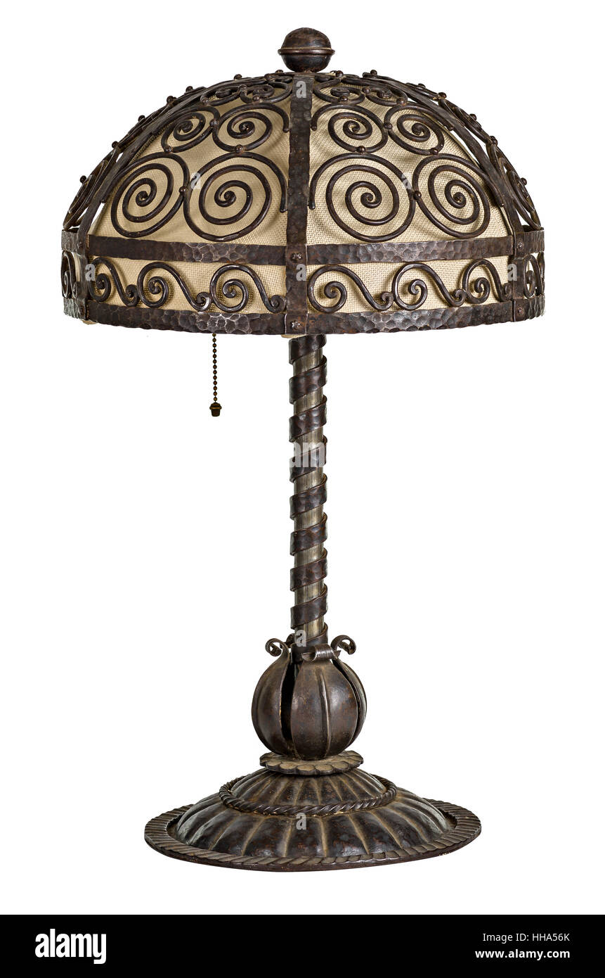 antique, iron, shiner, light, lamp, luminary, jugendstil, floor lamp, forged, Stock Photo