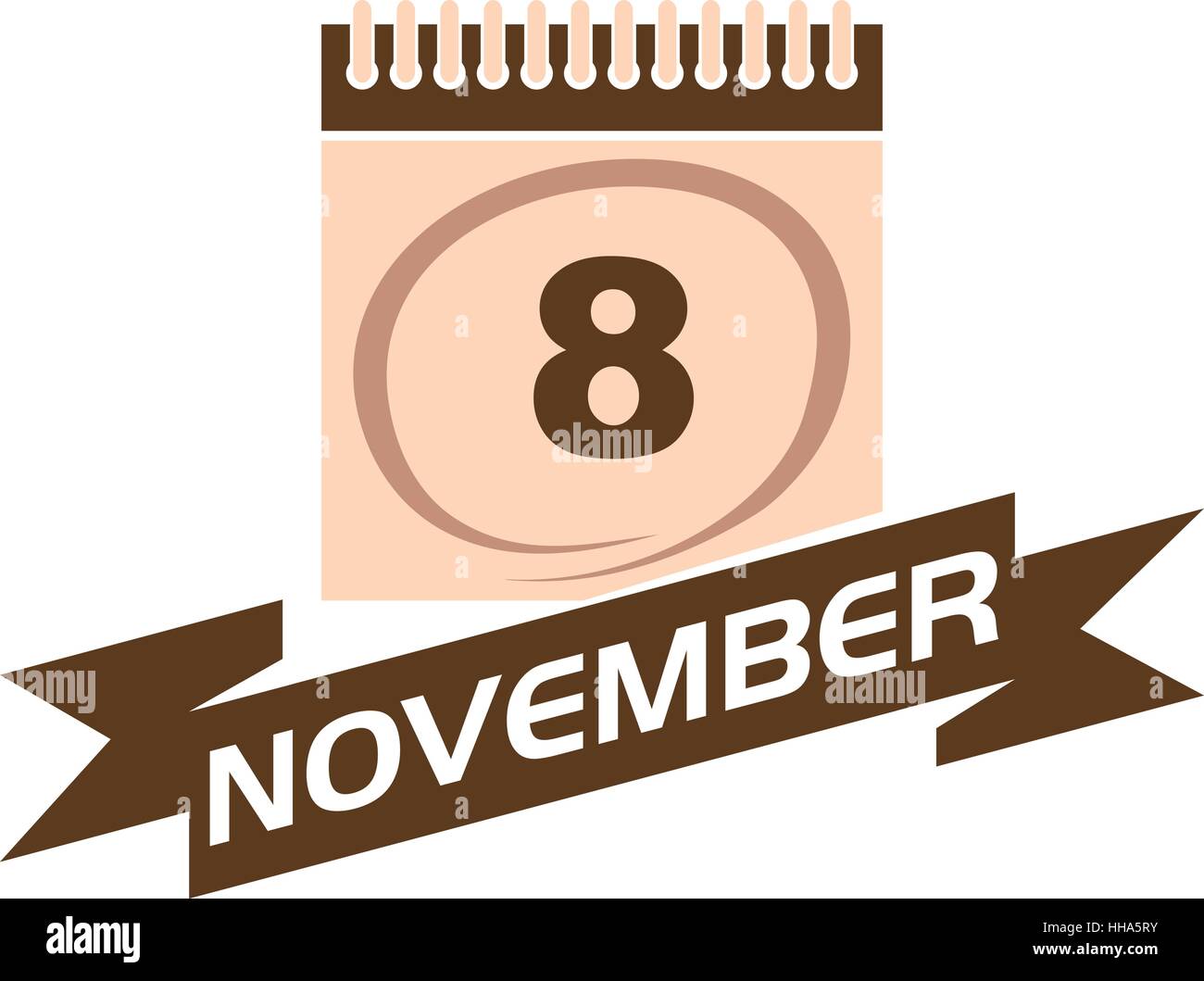 8 November Calendar with Ribbon Stock Vector Image & Art - Alamy