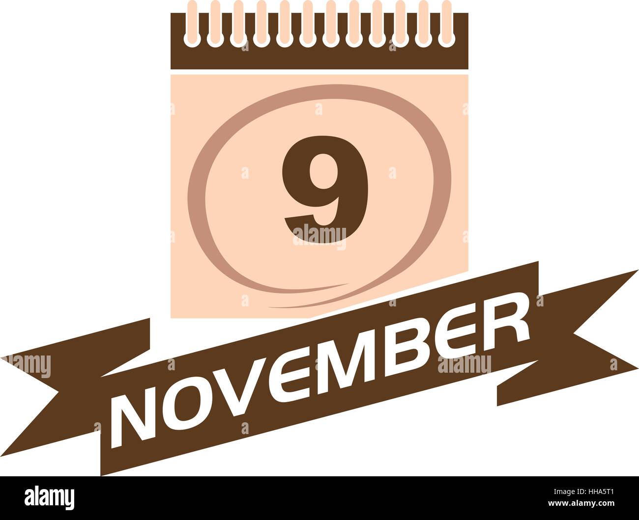 9 November Calendar with Ribbon Stock Vector Image & Art - Alamy