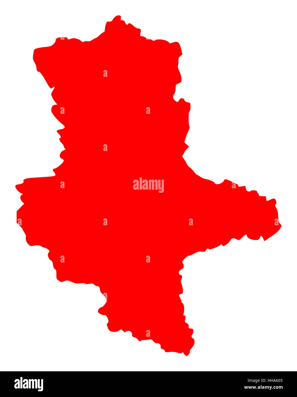 Karte von Sachsen-Anhalt Stock Photo