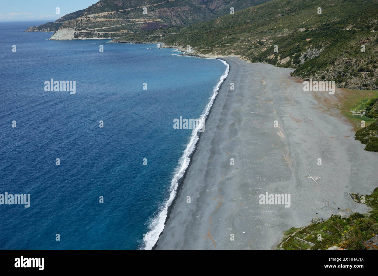 Sandy beach of the Corsican coast Stock Photo