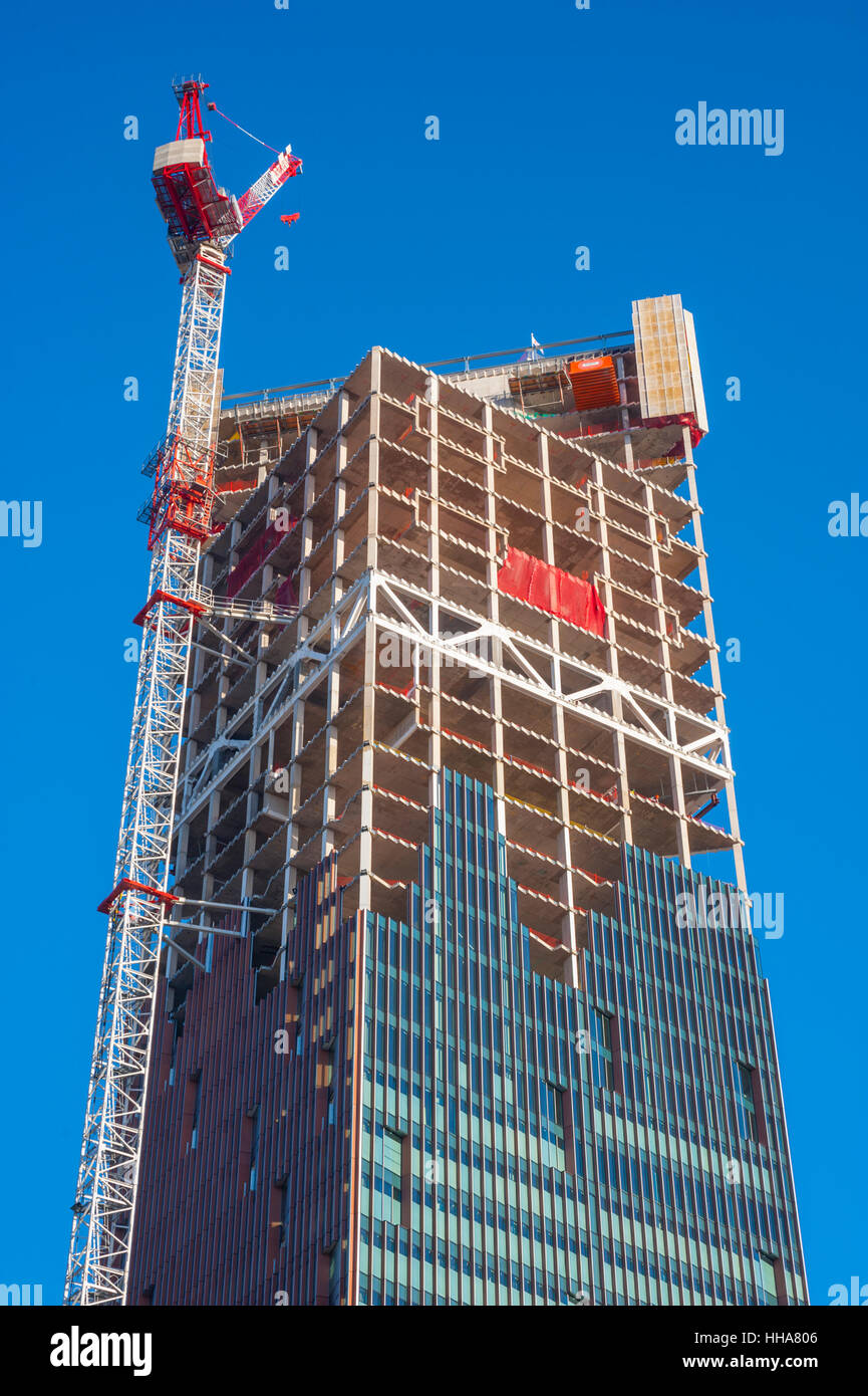 New tower block being build next to Stratford international station east london. Stock Photo