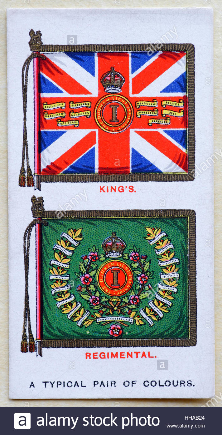 Typical Pair of Regimental Colours  regimental standard Stock Photo