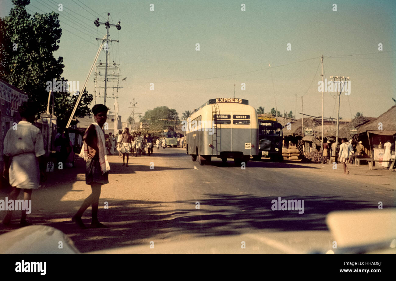 Unterwegs in Tamil Nadu, 1962. Every day life in a village in Tamil Nadu in 1962. Stock Photo