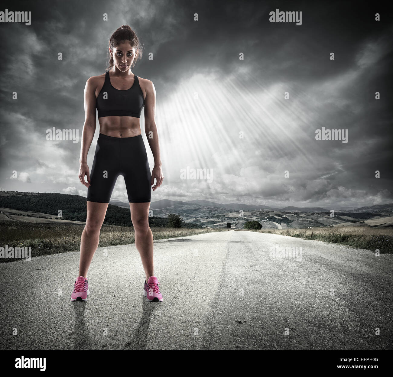 Athletic woman runner Stock Photo