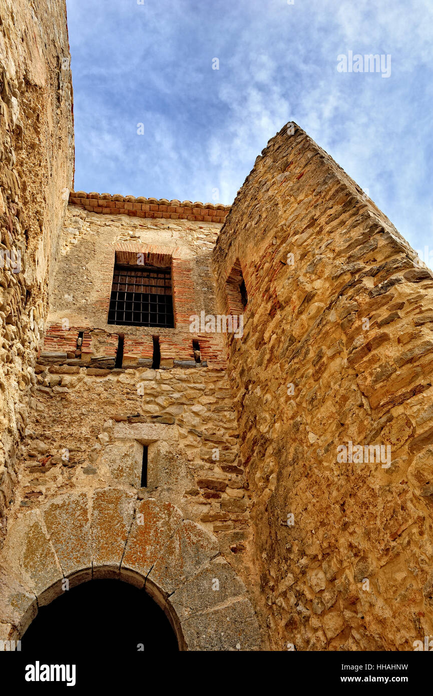 Old ruined castle in Morella, Spain. Bottom view Stock Photo Alamy
